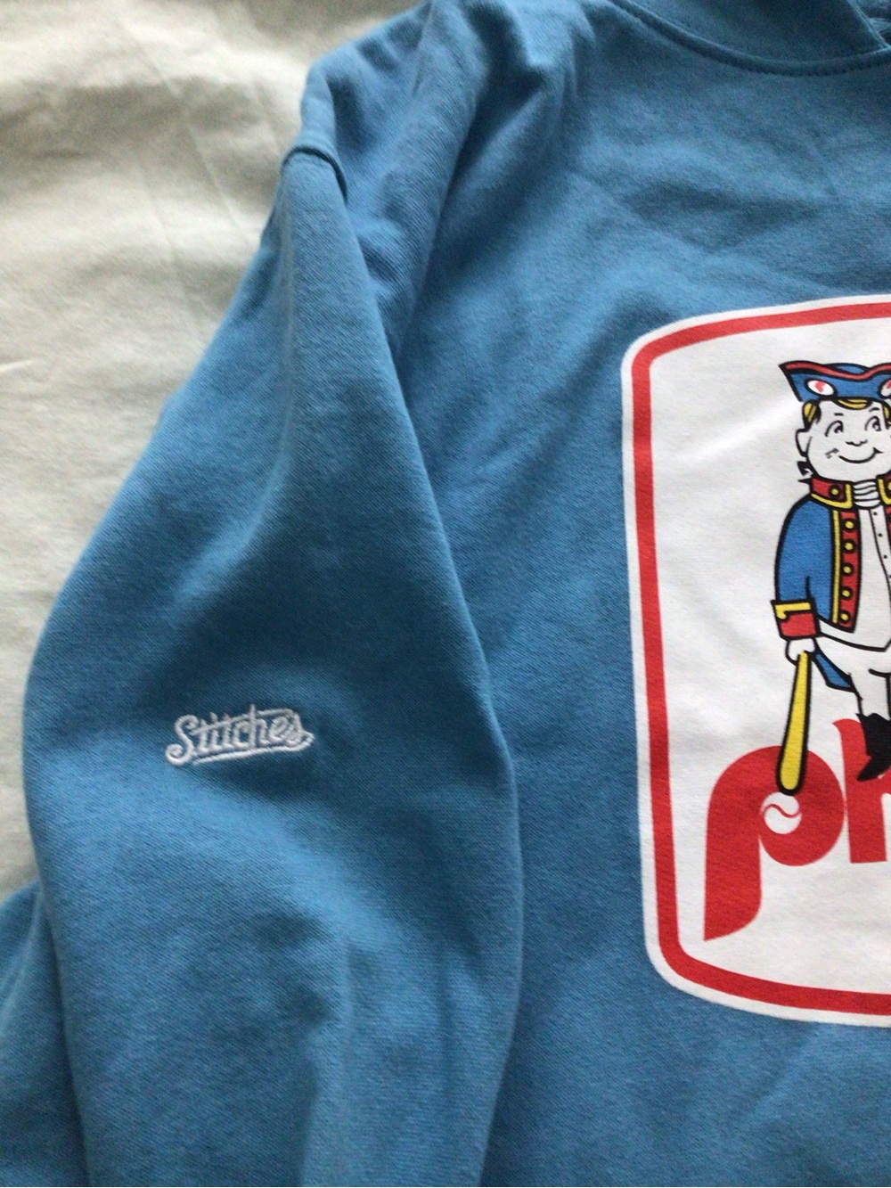 Philadelphia Phillies Phil & Phillis Powder Blue Hoodie by Stitches - L - Picture 4 of 9